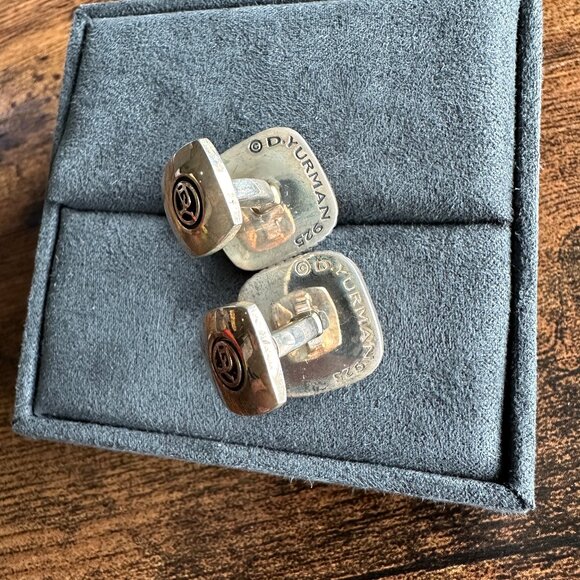 David Yurman Royal Cord Cufflinks w/ Black Diamonds - Picture 11 of 15